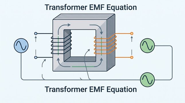 Transformer emf equation diagram illustrating electrical engineering theory principles