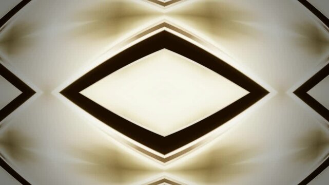 Gold kaleidoscope pattern morphing from ribbed waves to diamonds