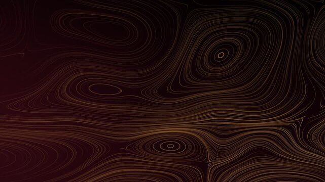 Bucle sin costuras: fondo abstracto de l&iacute;neas fluidas burdeos y dorado