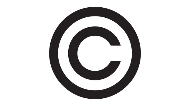 Copyright symbol icon on a white background legal protection indicator
