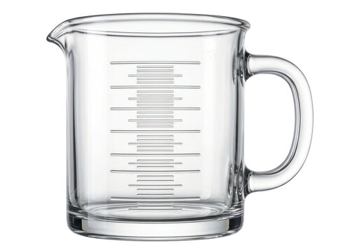 Transparent Glass Measuring Beaker Mug Isolated