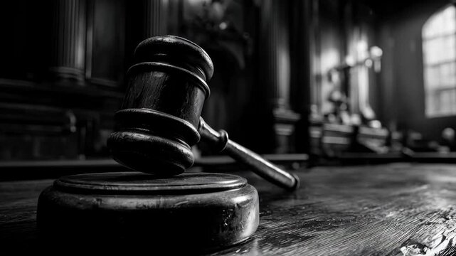 Judge's Gavel on Bench