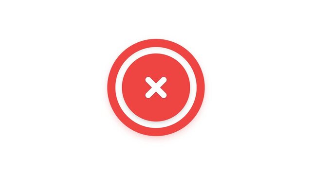 Red button icon with smooth matte texture and glowing crimson light radiates against white background.