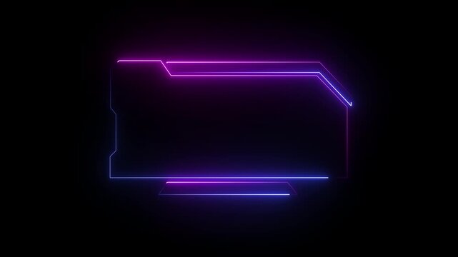 Folder icon graphics project blue and pink neon glow effects across black. Database management interface toolkit integrate this folder icon asset. Digital folder icon symbols glow.4k animation video
