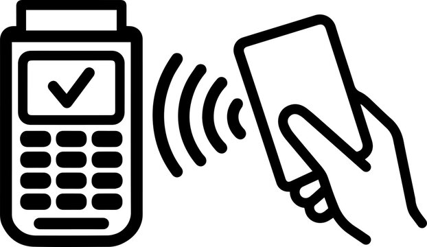 Contactless Payment Terminal Vector Icon