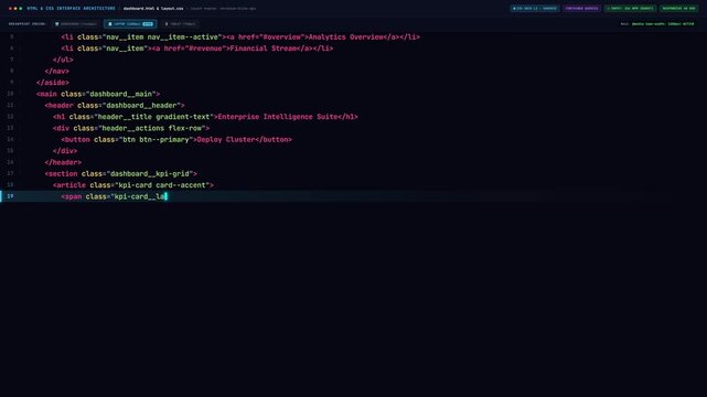 HTML5 and CSS3 Interface Web Development Code Fast Typing 4K Animation