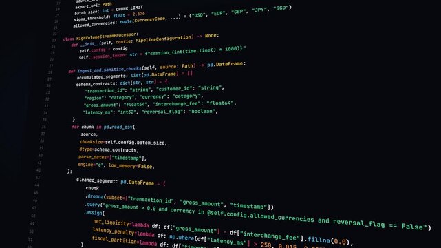 Python Data Automation and Workflow Scripting Code Screen 4K Animation
