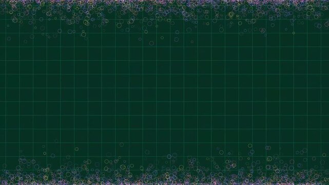 Microscopic view of living cells moving on a dark grid surface