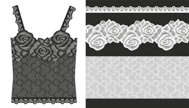 Lace elements that can be combined into a camisole 