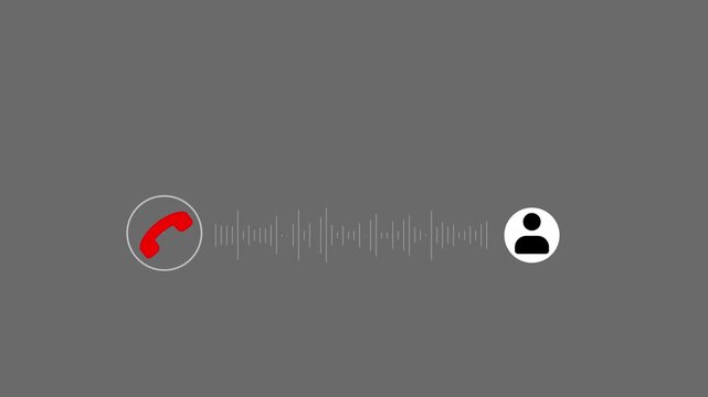 Minimalist incoming call interface with animated audio waveform and user profile icon phone interface