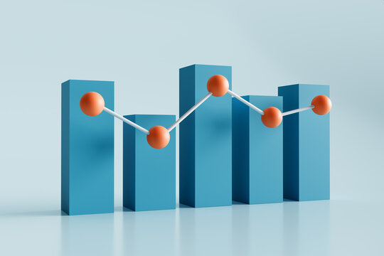 Business bar chart showing financial data growth