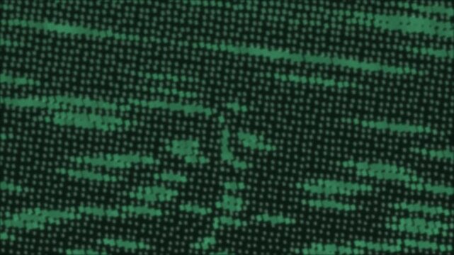 Retro green halftone texture background, digital pixelated screen noise overlay, dark emerald green fabric knit pattern, vintage CRT monitor effect