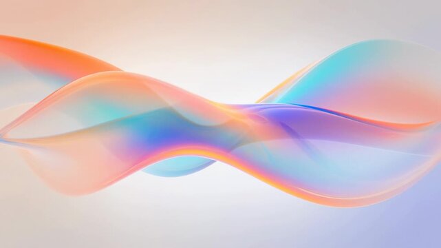 Abstract color waves undulate as translucent ribbons overlap in a soft gradient space. Website hero, social media design, and title sequence.