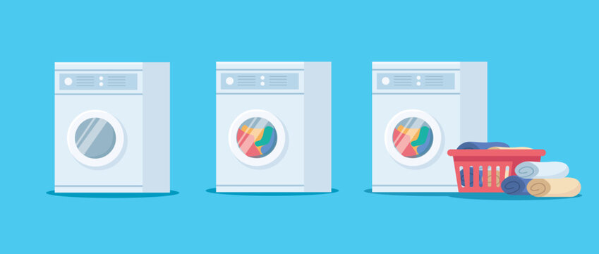 Washing Machine Set vector illustration