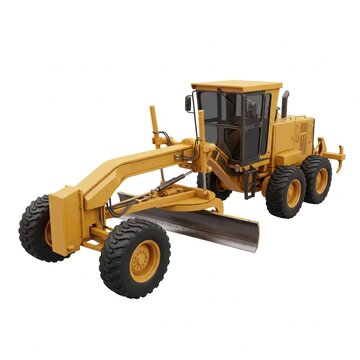 Yellow road grader machine construction equipment industrial vehicle