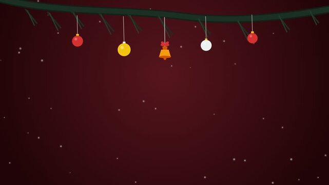 Minimalist Christmas festive background with hanging decorations