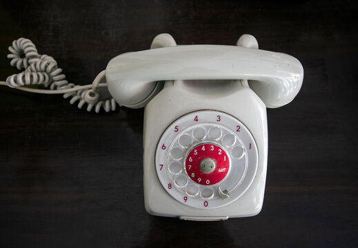 old phone on a white background
