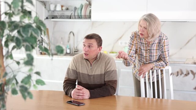 Woman screams and swears at man in connection with inappropriate behavior . High quality 4k footage
