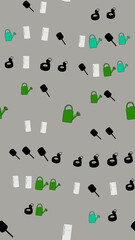 Pattern of Watering Cans, Refrigerators, and Spatulas © fitriani