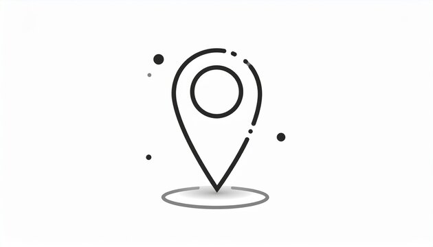 Minimalist location pin icon for navigation and maps.