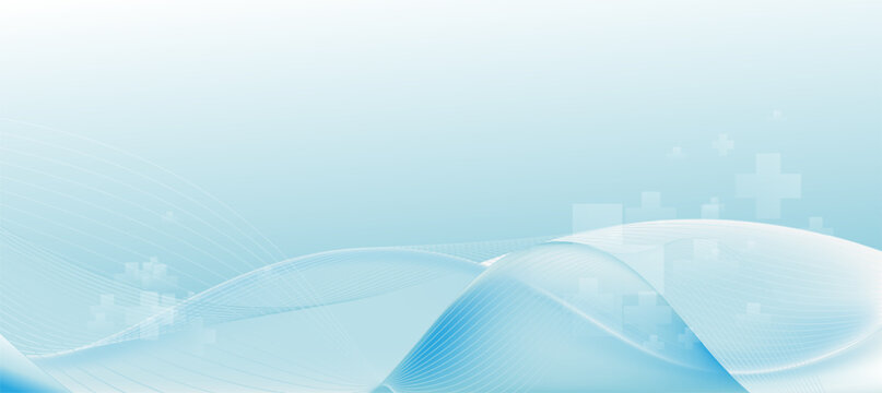 Abstract Medical Blue Background with Wave Lines