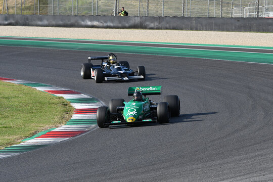 Scarperia, Italy - October 2th 2026: Tyrrell 011 of year 1983 ex Michele Alboreto and Danny Sullivan drive by unknown in action during practice session at Mugello Circuit.