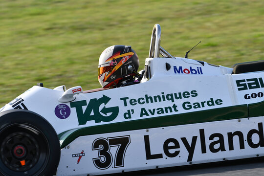 Scarperia, Italy - October 2th 2026: Williams FW07C of year 1981 ex Alan Jones drive by unknown in action during practice session at Mugello Circuit.