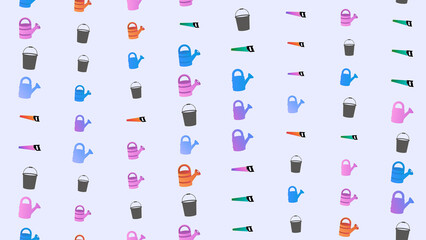 Watering Cans and Saws Pattern © aisyah