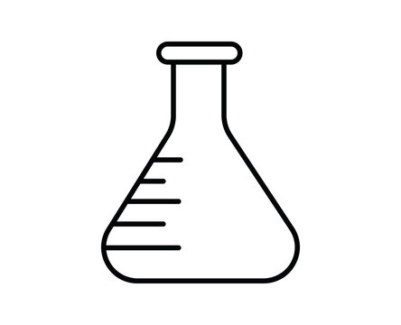 Chemistry Erlenmeyer flask vector icon, laboratory and science symbol for education