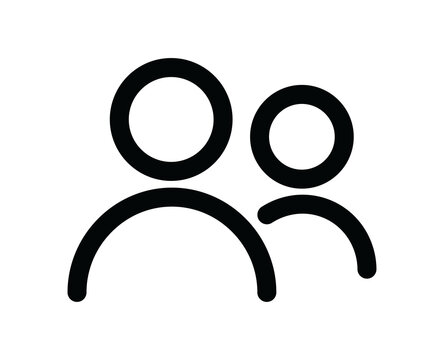 Multiple users profile vector icon, community and group symbol for UI design