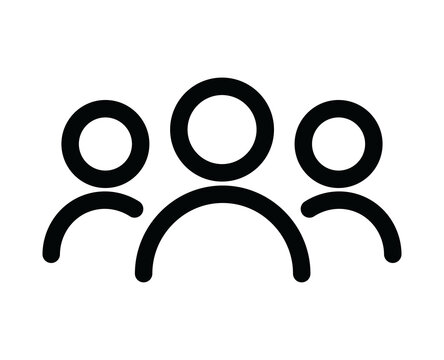 Multiple users silhouette vector icon, community and team symbol for UI design