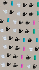Seamless pattern of watering cans and refrigerators © andi