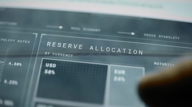Currency reserve allocation tiles beneath arrows toward price stability