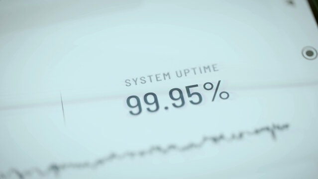 System uptime 99.95 above a faint rising sparkline