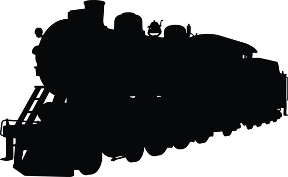 Steam train silhouette vector. Steam engine vector icon