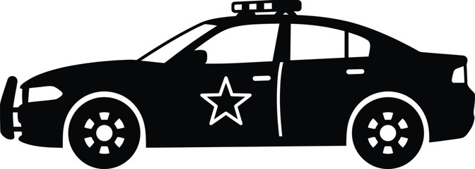 Police car silhouette vector. Patrol car vector icon © Sazum