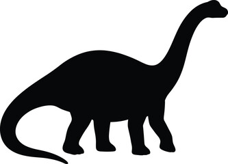Brontosaurus silhouette vector. Long neck dino vector icon © Robin