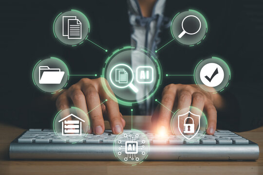 Innovative AI Document Intelligence Concept with Digital Interface for Data Management and Automation