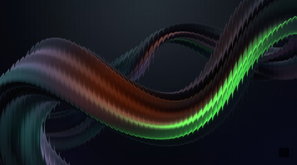 Mesmerizing abstract design featuring a flowing, twisted form with striking vertical glass stripes wallpaper, creating a futuristic and dynamic visual texture. © KP Stock