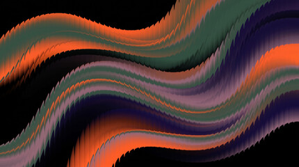 Mesmerizing vertical glass stripes wallpaper featuring vibrant orange, teal, and purple hues, creating a dynamic and visually striking backdrop perfect for modern design. © KP Stock