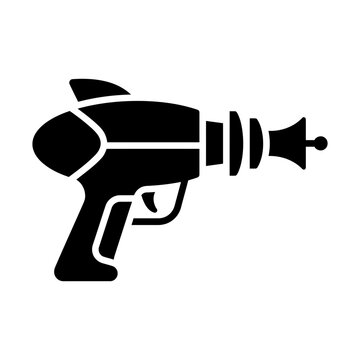 retro ray gun glyph icon