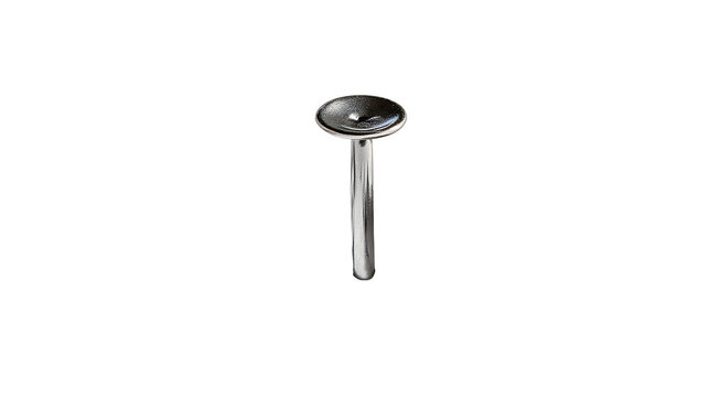 A single silver metal office staple