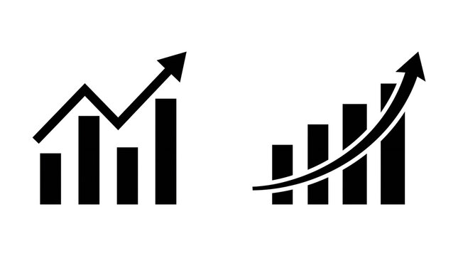 Growth chart with upward trend and bar graph