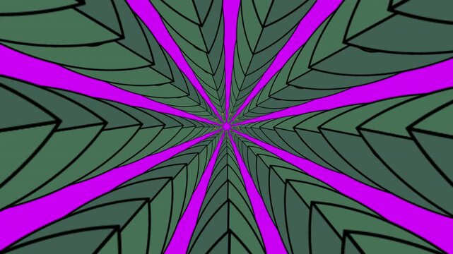 Symmetrical Botanical Ornament Zoom In Animation on Blue Chroma Key for Motion Graphic
