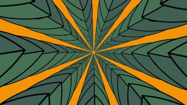 Animated Eco Green Flower with Zoom Out Effect over Blue Screen, Motion Graphic