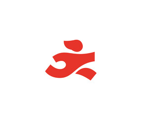 Abstract courier delivery and runner logo. Express courier, logistics and sport symbol. Minimalist logotype for delivery service, marathon and active lifestyle. © iamguru