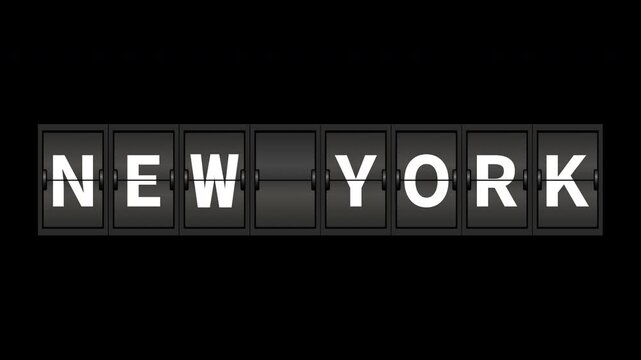 反転フラップ式表示_ニューヨーク　Split flap display_NEW YORK