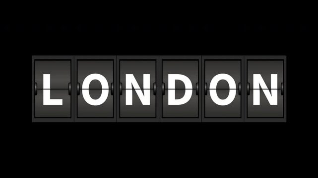反転フラップ式表示_ロンドン　Split flap display_LONDON