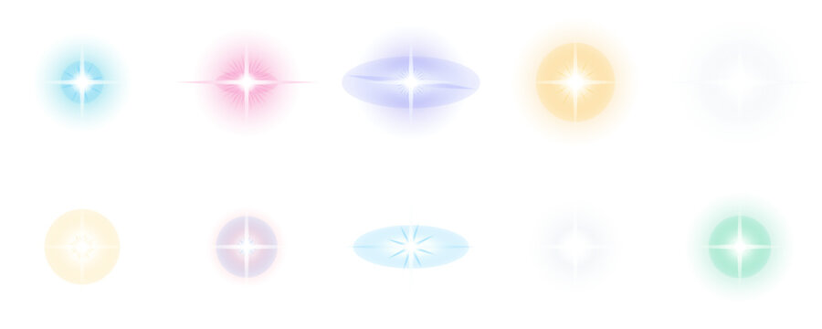 Soft glowing geometric mandala flares for wellness branding and
