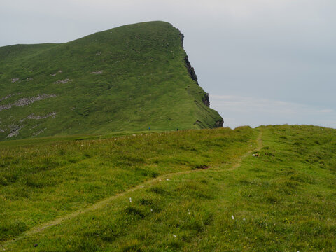 Foula, Shetland, Scotland, United Kingdom, 5th July 2026, view of the sea and cliffs looking up the Kame sea cliff